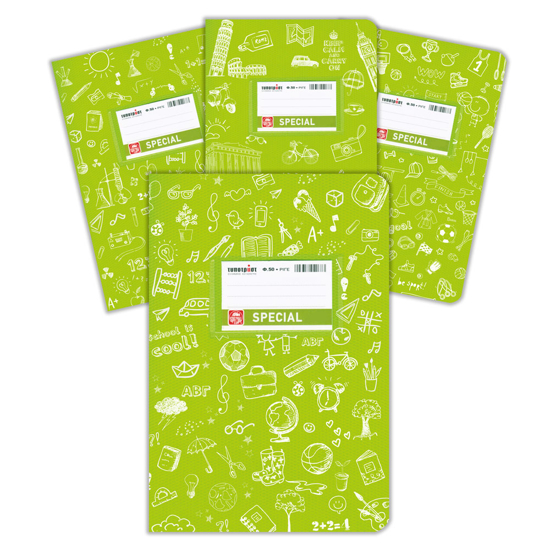 Picture of NOTEBOOK DOODLES LIGHT GREEN 50 SH