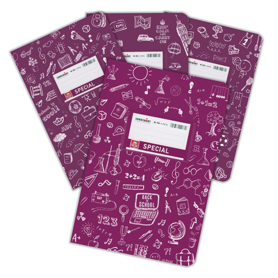 Picture of NOTEBOOK DOODLES PURPLE 50 SH
