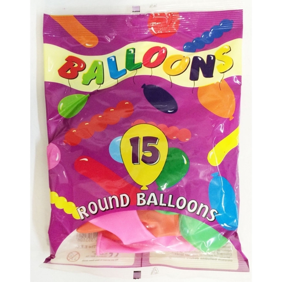 Picture of BALLOONS ROUND 15 PIECES 15X10