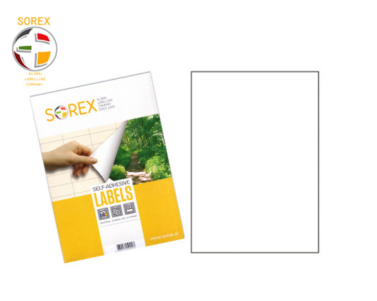 Picture of SOREX LABELS STICKERS FOR A4 PRINTER 1/Sh. 210x297 100Sh.