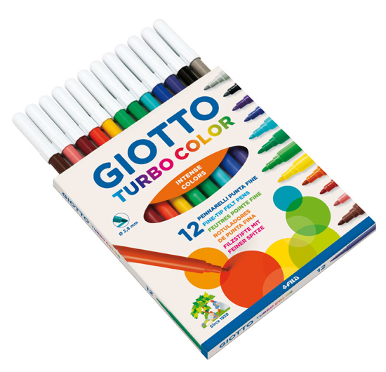 Picture of MARKERS THIN 12 COLORS TURBO COLOR GIOTTO