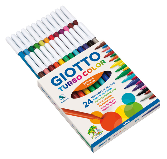 Picture of MARKERS THIN 24 COLORS TURBO COLOR GIOTTO