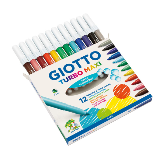 Picture of MARKERS MAXI 12 COLORS TURBO MAXI GIOTTO