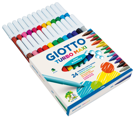 Picture of MARKERS MAXI 24 COLORS TURBO MAXI GIOTTO