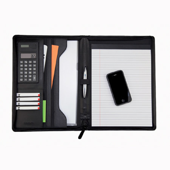 Picture of MEETING FOLDER MONOLITH WITH A4 NOTEBOOK & CALCULATOR BLACK M2914