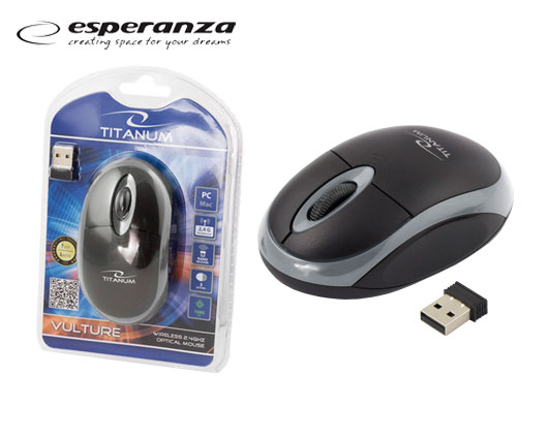 Εικόνα της ESPERANZA ΠΟΝΤΙΚΙ ΑΣΥΡΜΑΤΟ USB TITANUMTM-116E ΜΑΥΡΟ/ΓΚΡΙ