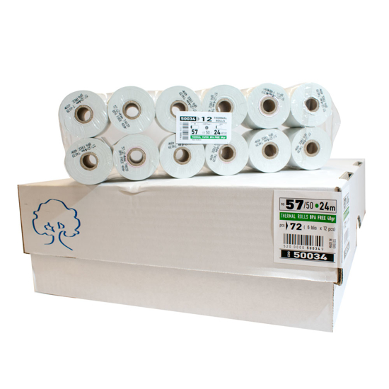 Picture of Thermal paper tape 57Χ50 24 METERS 48gr BPA FREE