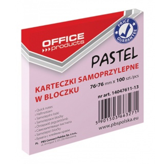 Picture of ADHESIVE PAPERS OFFICE PAD PASTEL 76X76 100SH PINK