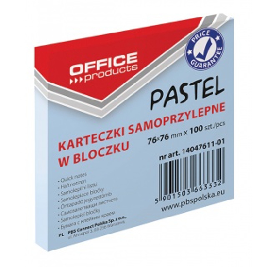 Picture of ADHESIVE PAPERS OFFICE PAD PASTEL 76X76 100SH BLUE