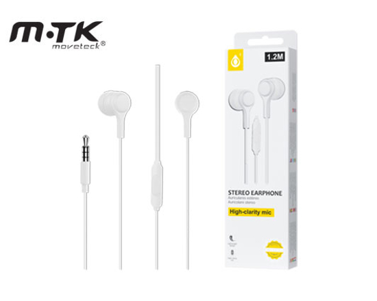 Picture of MTK HEADPHONES WITH MICROPHONE 1.2m STEREO C5146 2301141 WHITE