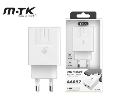 Picture of MTK CHARGER WITHOUT CABLE 2.4A 2USB A6097 2002001 WHITE