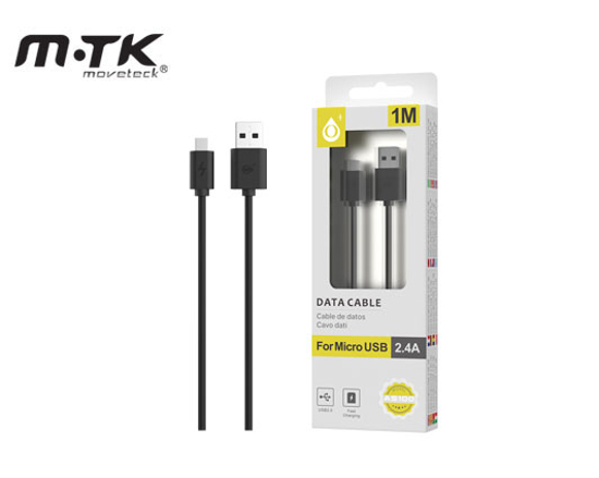 Εικόνα της MTK ΚΑΛΩΔΙΟ MICRO USB 2.4A 1Μ AS100 2100272 ΜΑΥΡΟ