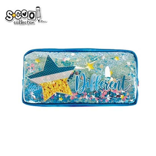 Picture of PENCIL CASE SCOOL ACCESSORIZED STAR GLITTER TINSEL 22Χ11Χ5.5