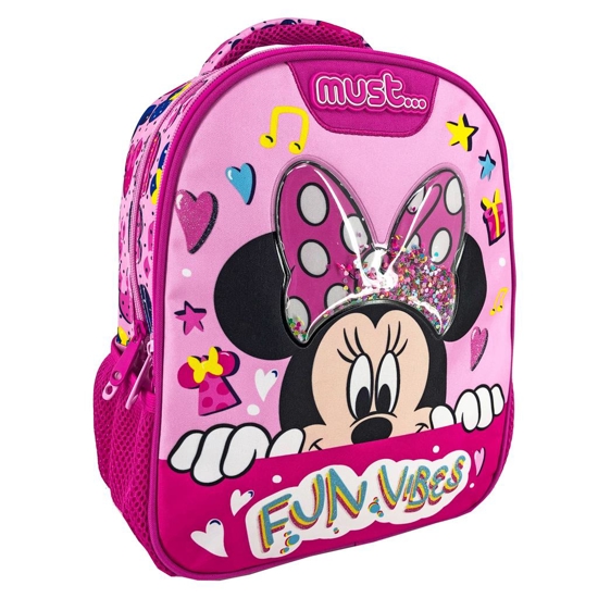 Εικόνα της ΣΧΟΛΙΚΗ ΤΣΑΝΤΑ ΠΛΑΤΗΣ ΝΗΠΙΟΥ DISNEY MINNIE MOUSE FUN VIBES MUST 2 ΘΗΚΕΣ