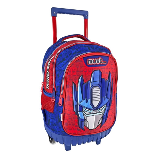 Picture of PRIMARY SCHOOL BAG TROLLEY TRANSFORMERS READY FOR BATTLE MUST 3 POUCHES