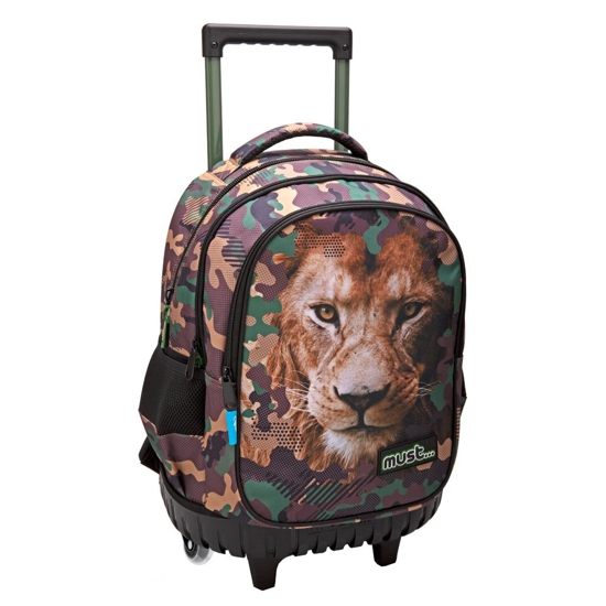 Picture of PRIMARY SCHOOL BAG TROLLEY ANIMAL PLANET LION MUST 3 POUCHES