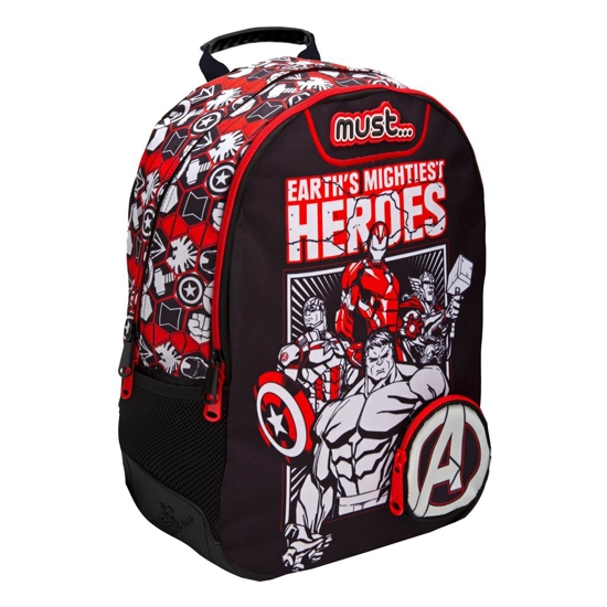 Picture of PRIMARY SCHOOL BACKPACK AVENGERS MARVEL HEROES MUST GLOW IN THE DARK 3 CASES