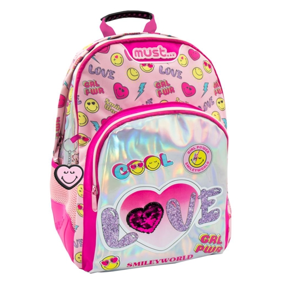 Picture of PRIMARY SCHOOL BACKPACK SMILEY LOVE MUST 3 CASES