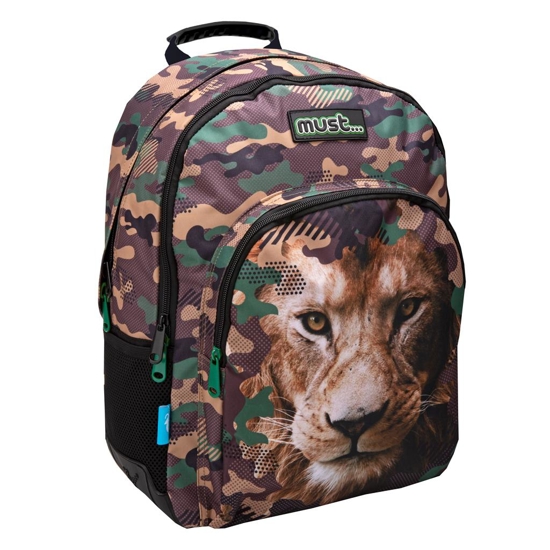 Picture of PRIMARY SCHOOL BACKPACK ANIMAL PLANET LION MUST 3 CASES