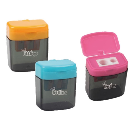 Picture of SHARPENER DOUBLE CONTAINER 3 COLORS THE LITTLIES
