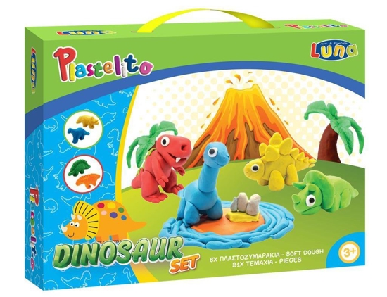 Picture of SOFT DOUGH DINOSAURS 33.5X25.5X6.8 WITH TOOLS LUNA