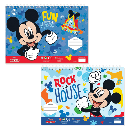 Picture of PAINTING BLOCK DISNEY MICKEY 23X33 40 SHEETS STICKERS-STENCIL- 2 COLORING PAGES 2 DESIGNS