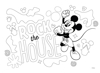 Picture of PAINTING BLOCK DISNEY MICKEY 23X33 40 SHEETS STICKERS-STENCIL- 2 COLORING PAGES 2 DESIGNS