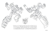 Picture of PAINTING BLOCK TRANSFORMERS 23X33 40 SHEETS STICKERS-STENCIL- 2 COLORING PAGES 2 DESIGNS
