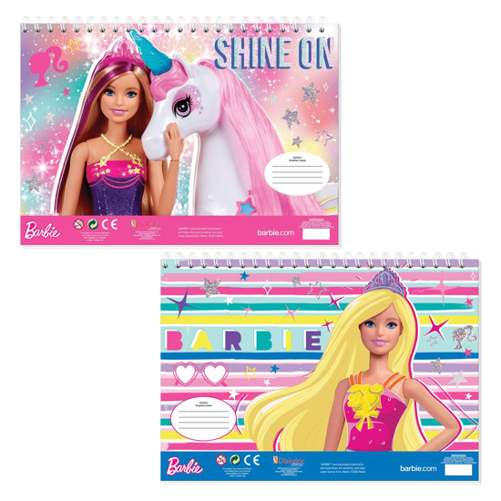 Picture of PAINTING BLOCK BARBIE 23X33 40 SHEETS STICKERS-STENCIL- 2 COLORING PAGES 2 DESIGNS
