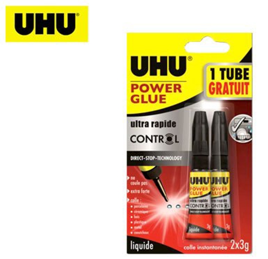 Picture of UHU GLUE INSTANT SUPER POWER 3gr 1+1 FREE
