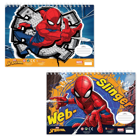 Picture of PAINTING BLOCK SPIDERMAN 23X33 40 SHEETS STICKERS-STENCIL- 2 COLORING PAGES 2 DESIGNS