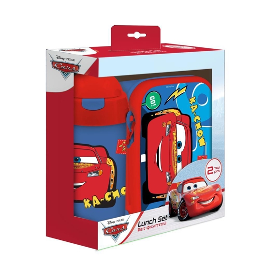 Εικόνα της ΣΕΤ ΦΑΓΗΤΟΥ DISNEY CARS ΜΕ ΦΑΓΗΤΟΔΟΧΕΙΟ 800 ML - ΠΑΓΟΥΡΙ ΠΛΑΣΤΙΚΟ 500 ML