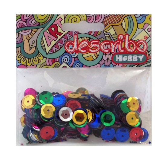 Picture of SPANGLES WITH HOLE DIMENSION 10MM 14 GR DIFFERENT COLORS DESCRIBO