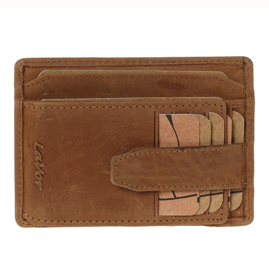 Picture of Mini Leather Wallet (ID-Cash-Cards-Coins-New Diploma) Lavor with RFID 1-3763 Crunch Brown