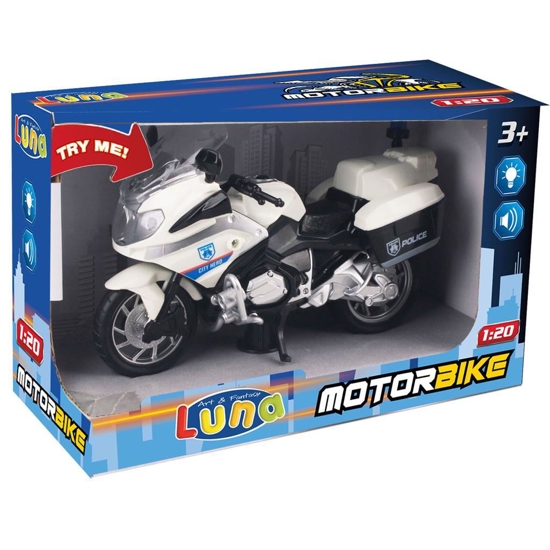 Picture of POLICE RACING MOTORBIKE WITH LIGHT AND SOUND WHITE LUNA 21.8X9.3X14EC