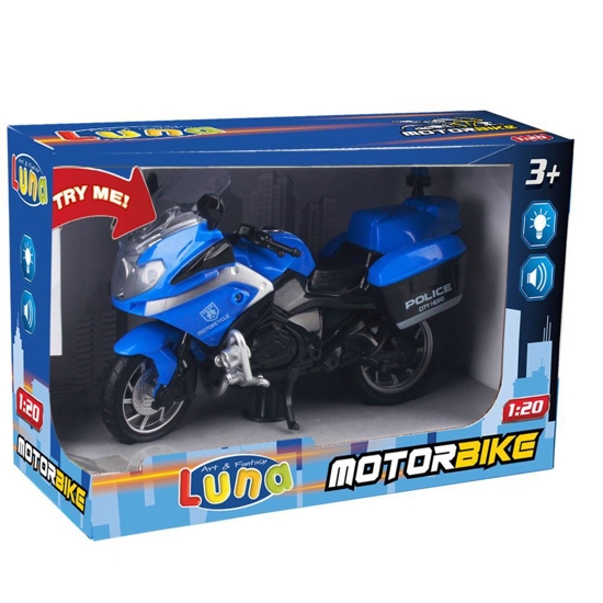 Picture of POLICE RACING MOTORBIKE WITH LIGHT AND SOUND BLUE LUNA 21.8X9.3X14EC