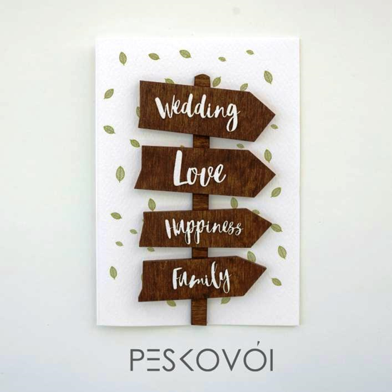 Picture of GREETING CARD "WEDDING LOVE HAPPINESS FAMILY"