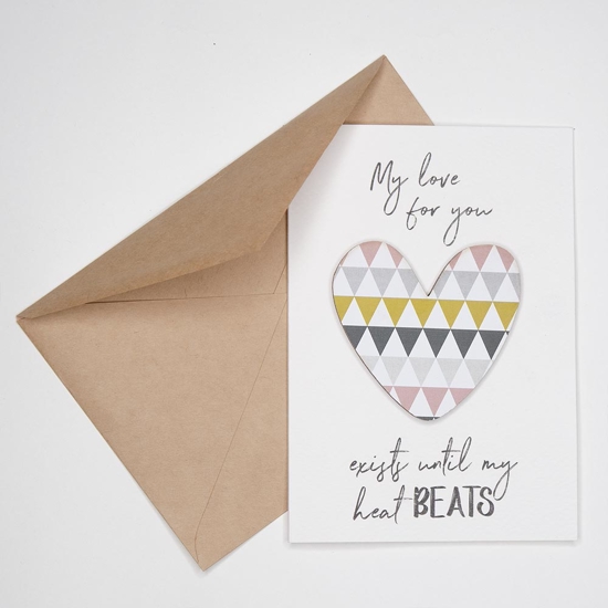 Picture of GREETING CARD "MY LOVE FOR YOU EXISTS UNTIL MY HEART BEATS"