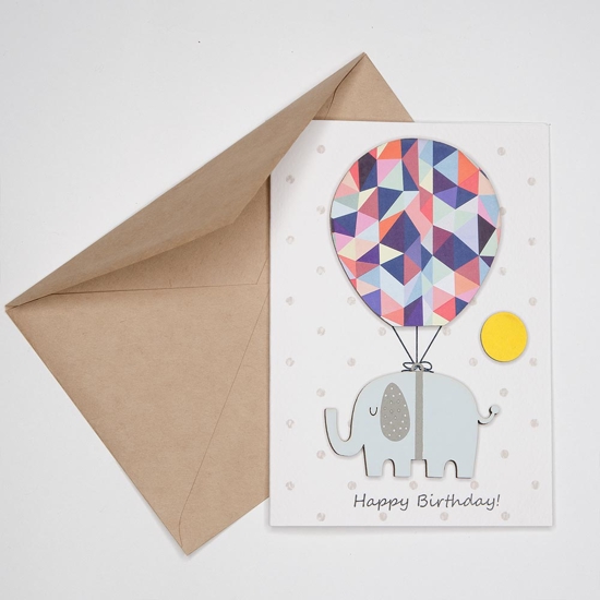 Picture of GREETING CARD "HAPPY BIRTHDAY" - ELEPHANT