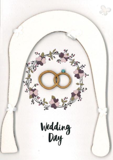 Picture of GREETING CARD "WEDDING DAY" - CURTAIN