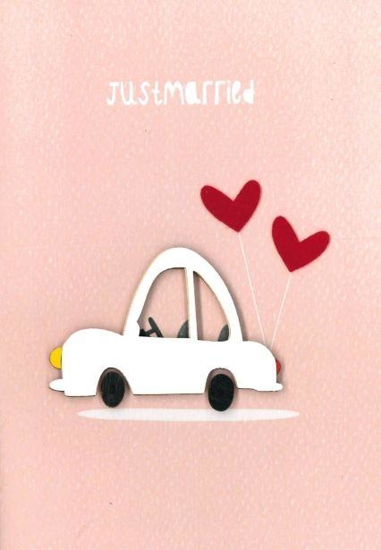 Picture of GREETING CARD "JUST MARRIED" - CAR