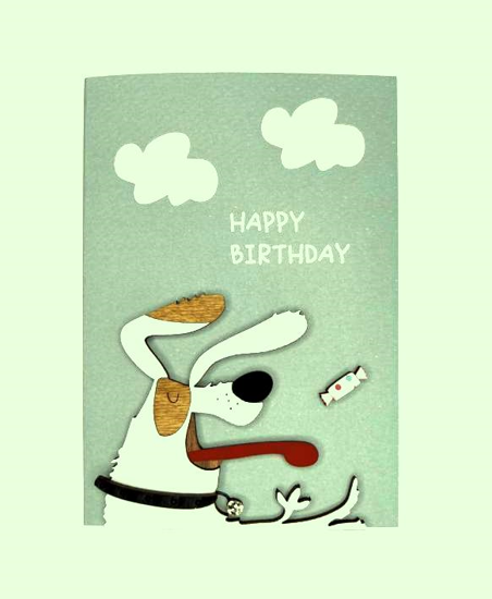 Picture of GREETING CARD "HAPPY BIRTHDAY!" - DOG