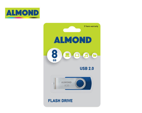 Εικόνα της ALMOND FLASH DRIVE USB 8GB TWISTER ΜΠΛΕ