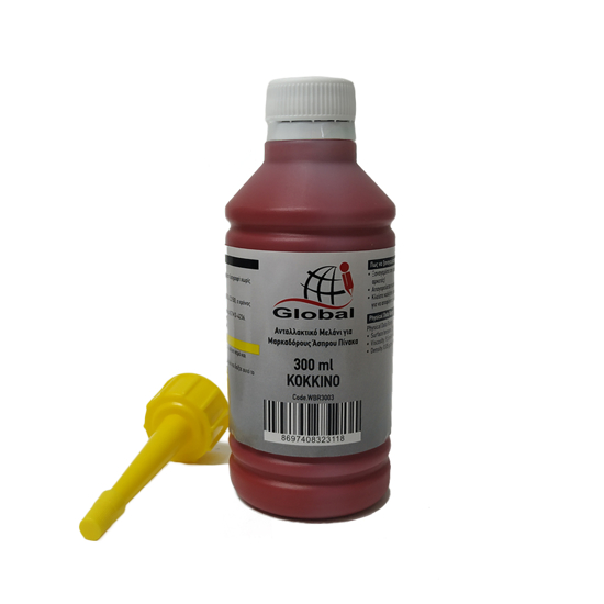 Picture of INK MARKER WHITE BOARD GLOBAL 300ML RED