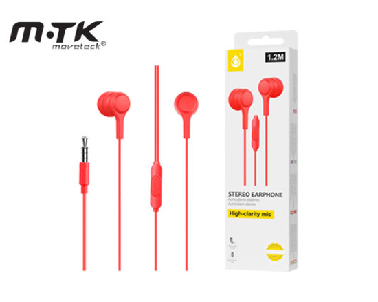 Picture of MTK HEADPHONES WITH MIC 1.2m STEREO C5146 2301143 RED