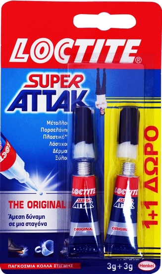 Εικόνα της ΚΟΛΛΑ ΣΤΙΓΜΗΣ LOCTITE SUPER ATTAK 1+1 ΔΩΡΟ 2x3gr Η-821