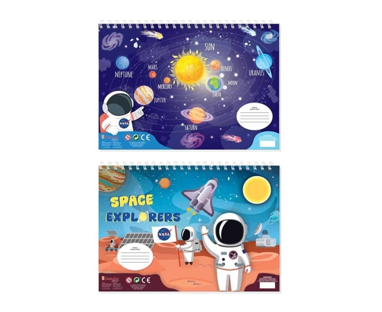 Picture of PAINTING BLOCK NASA 23X33 40 SHEETS STICKERS-STENCIL- 2 COLORING PAGES 2 DESIGNS