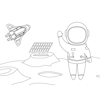 Picture of PAINTING BLOCK NASA 23X33 40 SHEETS STICKERS-STENCIL- 2 COLORING PAGES 2 DESIGNS
