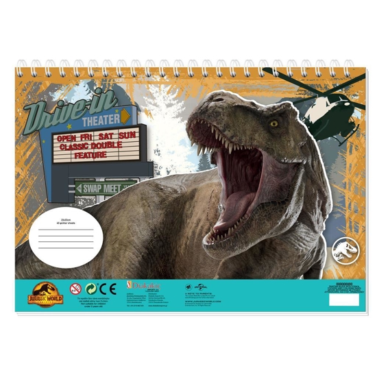 Εικόνα της ΜΠΛΟΚ ΖΩΓΡΑΦΙΚΗΣ JURASSIC 23X33 40ΦΥΛΛΑ ΑΥΤΟΚΟΛΛΗΤΑ-ΣΤΕΝΣΙΛ- 2 ΣΕΛΙΔΕΣ ΧΡΩΜΑΤΙΣΜΟΥ 2 ΣΧΕΔΙΑ