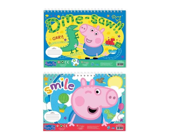 Picture of PAINTING BLOCK PEPPA GEORGE 23X33 40 SHEETS STICKERS-STENCIL- 2 COLORING PAGES 2 DESIGNS